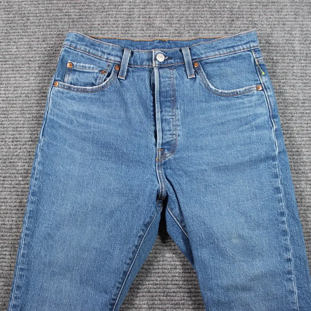 Levi’s Jeans Womens 29x28 Light Blue 501 Skinny Button Fly Stretch - Picture 3 of 10